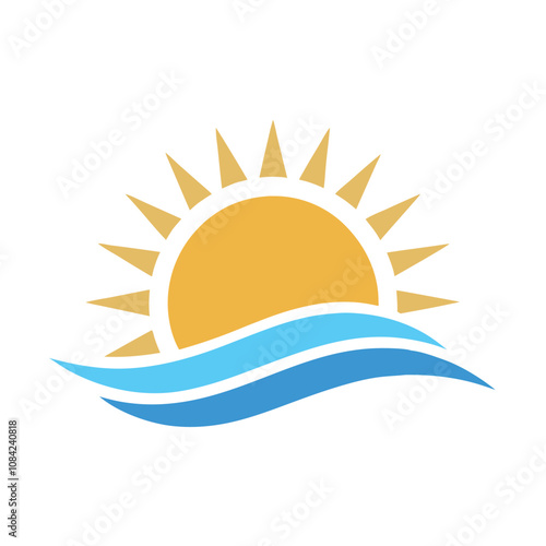 Sun logo illustration isolated on white background photo