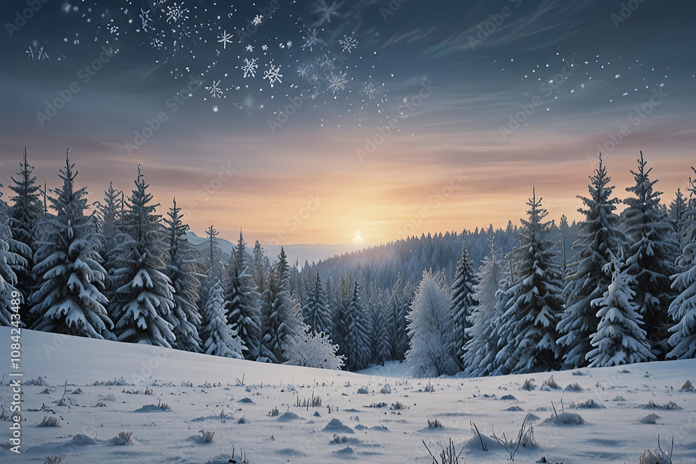 Fototapeta premium snow covered fir tree