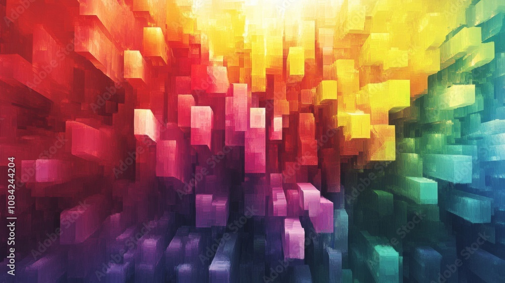 Obraz premium Abstract Geometric Pattern with Vibrant Colors