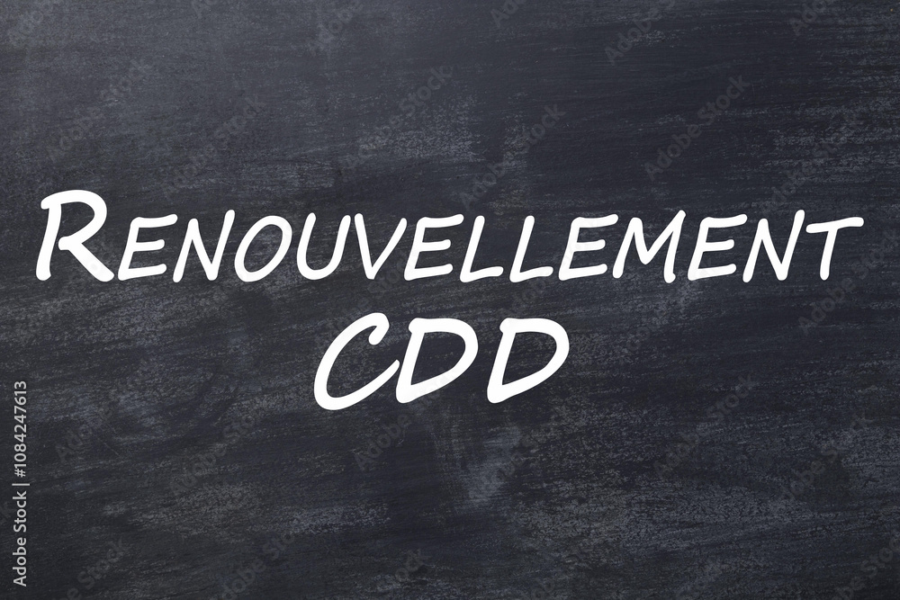 Obraz premium Renouvellement CDD Contrat à Durée Déterminée tableau noir