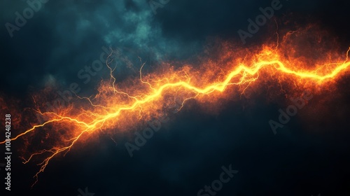 Lightning Strike Through Storm Clouds: A Dramatic Display of Nature's Power