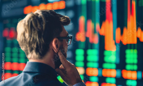 Trader qui regarde des écrans avec des graphiques
