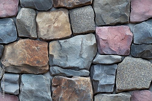 seamless of  Seamless uniform neat clean multicolour gravel cobbled stone texture background. , isolated on white background,  , copy space, copy space for text, photo