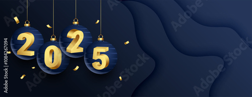 happy new year 2025 wishes banner with text space