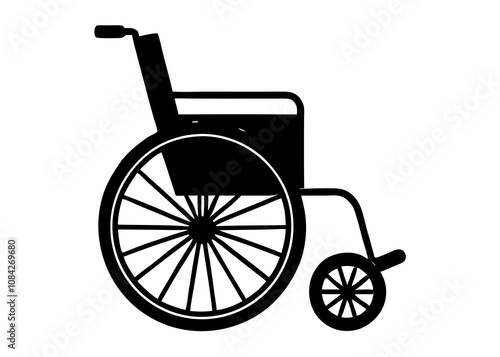 Wheelchair  Silhouette icon vector illustration 