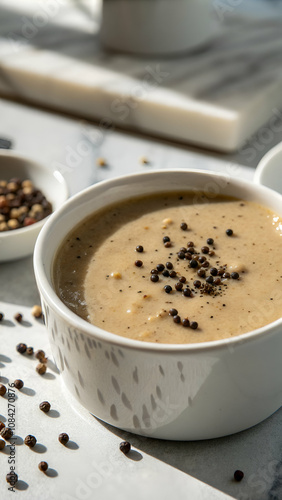 Peppercorn Gravy with Cracked Black Pepper