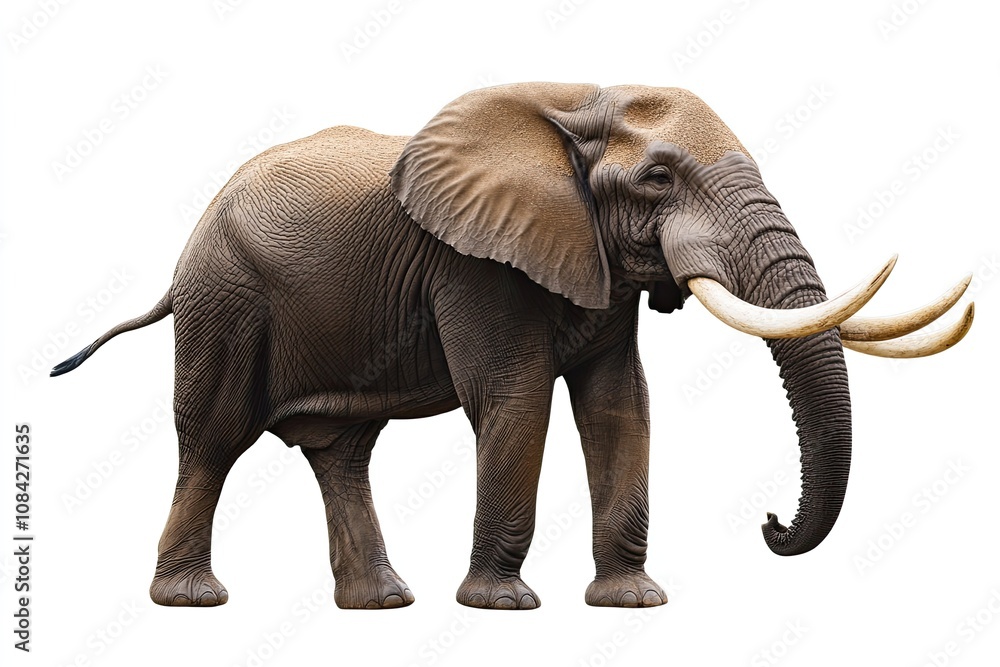 Fototapeta premium Elephant isolated on white background. Wildlife, Safari animal