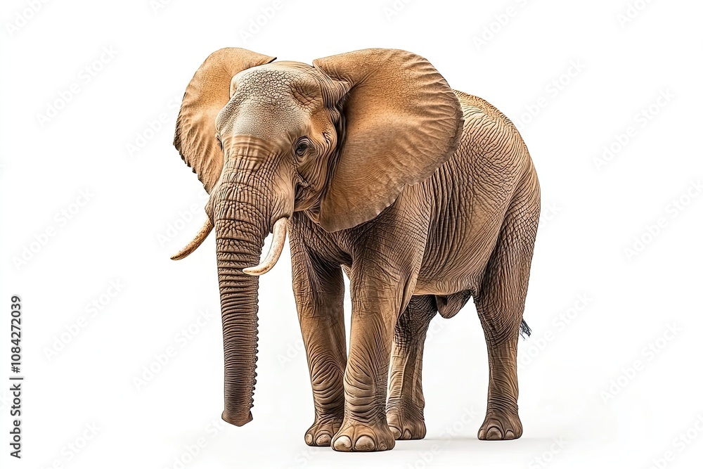 Fototapeta premium Elephant isolated on white background. Wildlife, Safari animal