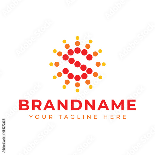 Letter S Modern Sun Logo, symbolizing energy, growth, and innovation