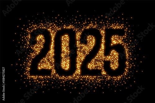 2025 new year eve dark background with glitter effect