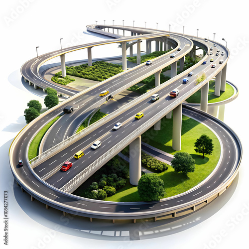 luxury motorway in white background