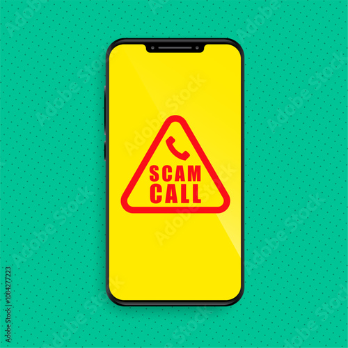 incoming scam phone call with display screen