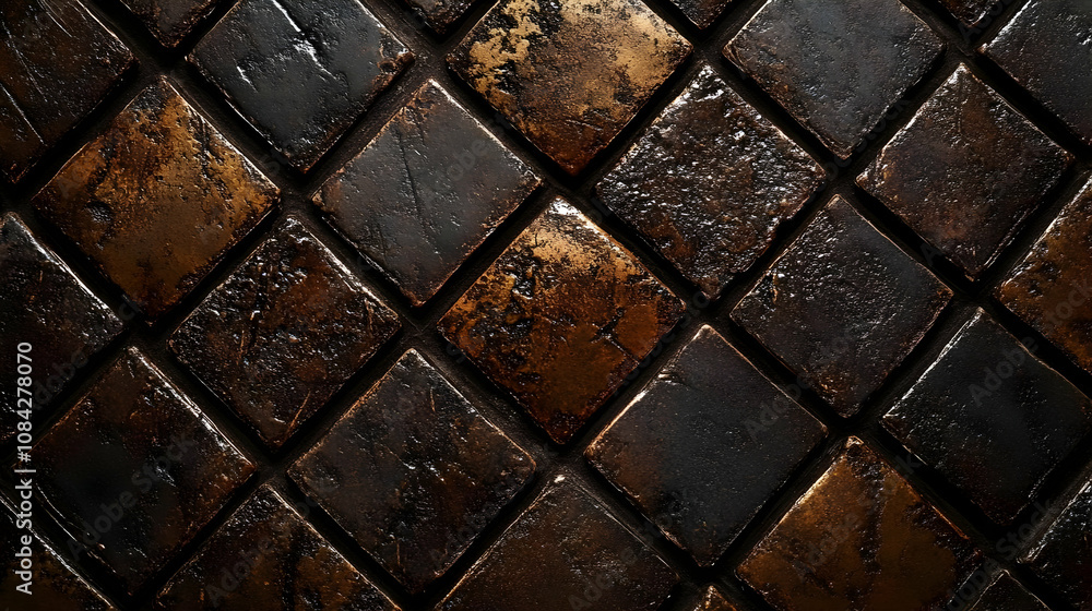 Naklejka premium Dark Diamond Tile Texture Background