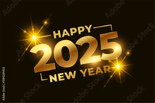 stylish 2025 new year invitation background with light effect