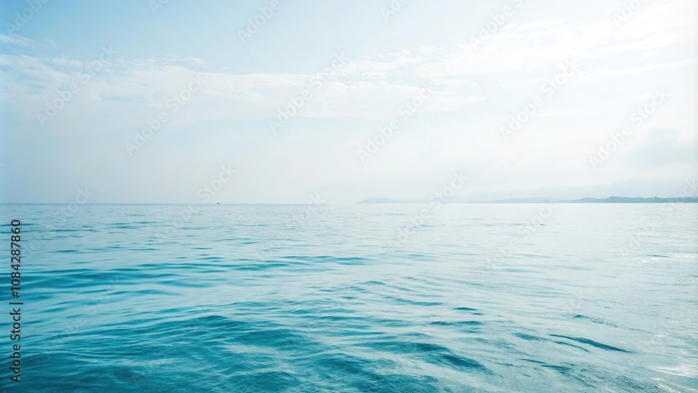 Obraz premium Soft focus watercolor background with gentle blue hues, sky, background, hue, gradient