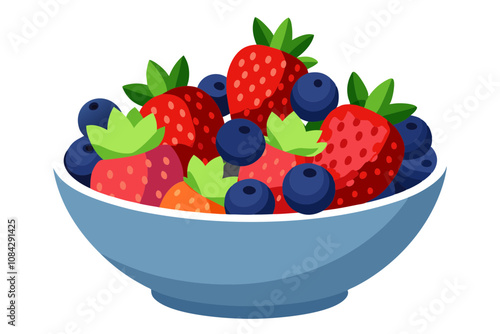 Delicious Mixed Berry Bowl- Strawberries, Blueberries, and Raspberries