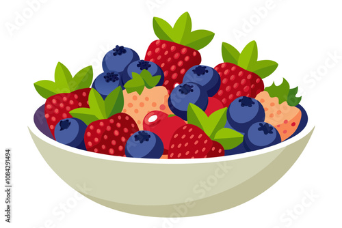 Delicious Mixed Berry Bowl- Strawberries, Blueberries, and Raspberries