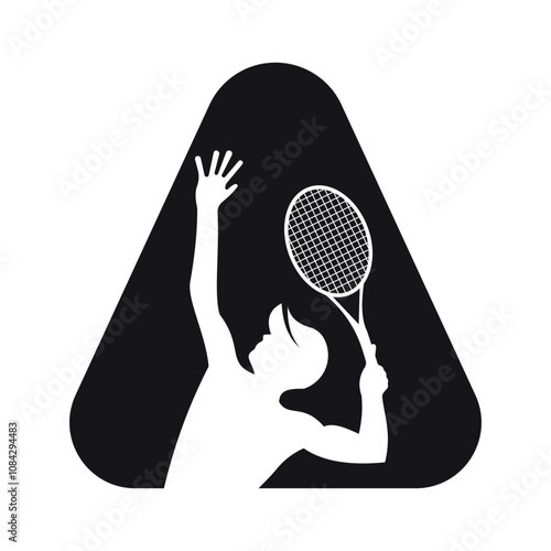 Badminton Logo combine with letter A vector template