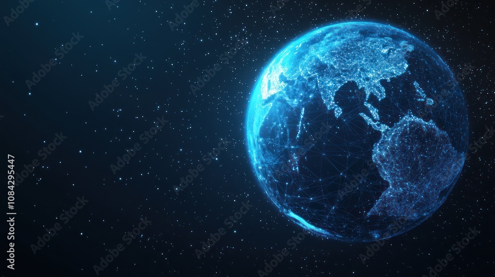 Obraz premium Digital Globe in Space