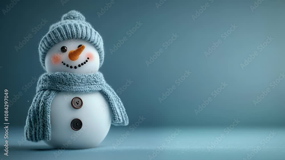 snowman on blue background with copy space snowman on blue background with copy space