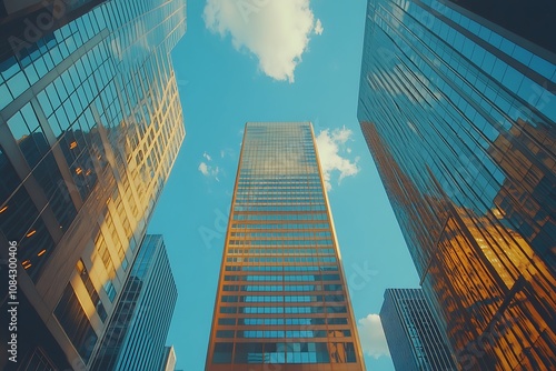 Wallpaper Mural Upward View of Skyscrapers Against Blue Sky2 Torontodigital.ca