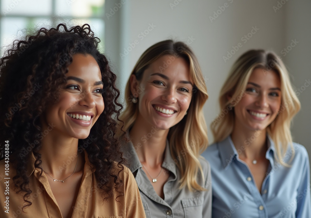 Fototapeta premium women diverse backgrounds show professionalism positivity work environments every day