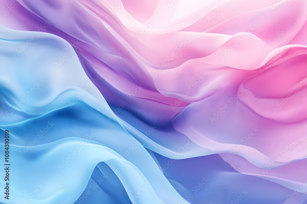 Obraz premium pastel, abstract and smooth flowing lines making blue, pink and purple wave design, artistic texture background