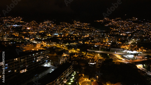 Wallpaper Mural Vibrant City Skyline Illuminated at Night with Glowing Lights Torontodigital.ca