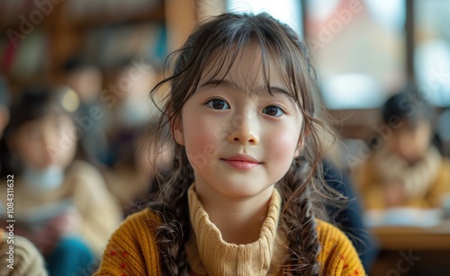 Wallpaper Mural Portrait of a Young Girl with Braids Torontodigital.ca