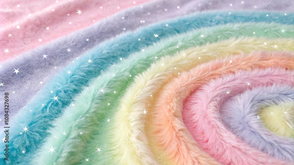 Fototapeta premium Whimsical rainbow-colored gradient with fuzzy textures and swirling patterns, vibrant, whimsical