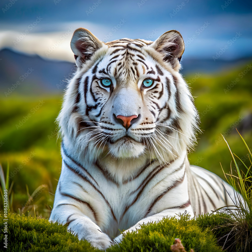 Obraz premium white tiger in ice land