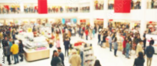 Wallpaper Mural Blurred background of an aerial view captures the chaos and excitement of the sales floor, black friday, shopping, aerial view Torontodigital.ca
