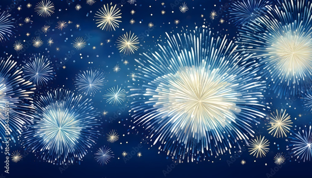Fototapeta premium Spectacular Fireworks Display: A Night Sky Celebration