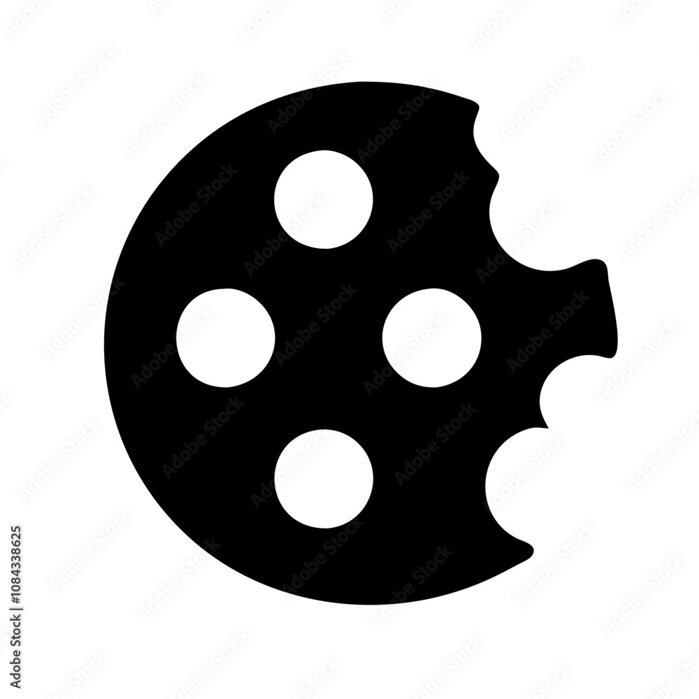 Icon of a chocolate chip cookie, symbolizing desserts or baking. Icon of a chocolate chip cookie, symbolizing desserts or baking.