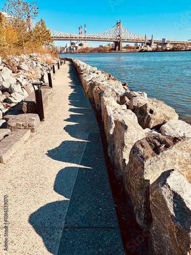 Wallpaper Mural Shadows tidal breakwater Roosevelt Island Torontodigital.ca