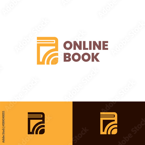 online book logo vector