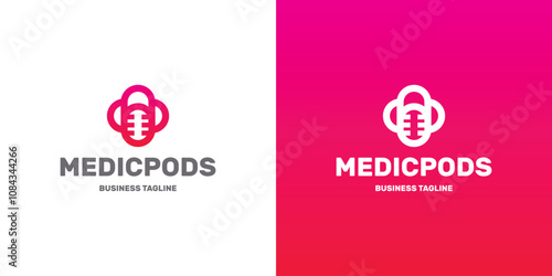 medical podcast logo vector
