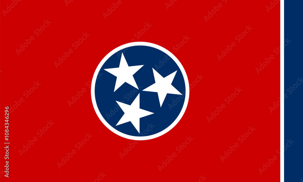 Flag of Tennessee state, US Flag of Tennessee state, US
