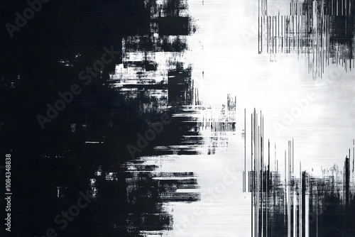 Digital noise texture with monochrome glitch effect, black and white patterns with subtle distortion, retro tech inspired wallpaper, high definition abstract background, high resolution image photo