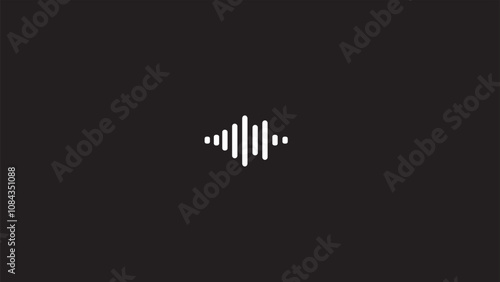 Podcast sound waves and audio soundwave of voice message records on black background.