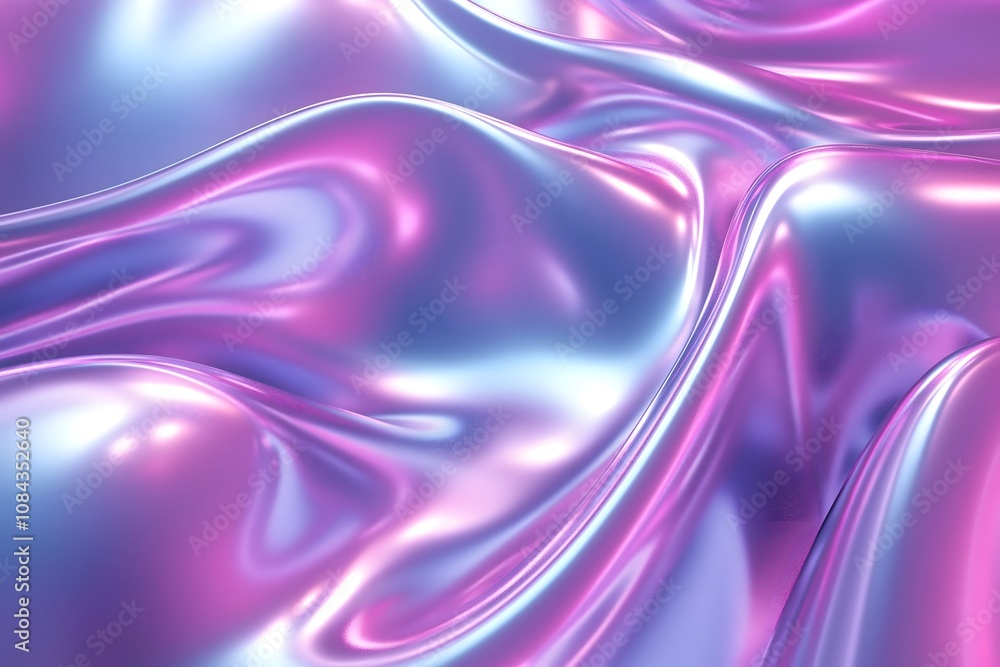 Abstract 3D background with flowing metallic waves, gradient colors shifting from deep blue to electric purple, soft light reflections, smooth surfaces with a high gloss finish, elegant and futuristic Abstract 3D background with flowing metallic waves, gradient colors shifting from deep blue to electric purple, soft light reflections, smooth surfaces with a high gloss finish, elegant and futuristic