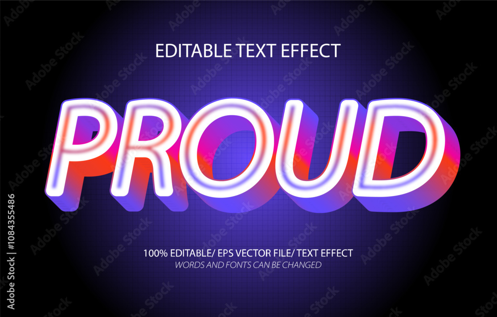 Obraz premium Pround editable text effect, 3D editable text template.