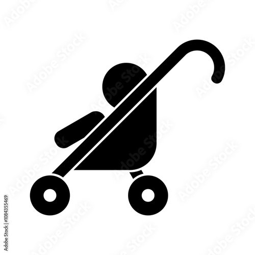 Baby stroller icon. vector illustration, logo symbol sign isolated on white