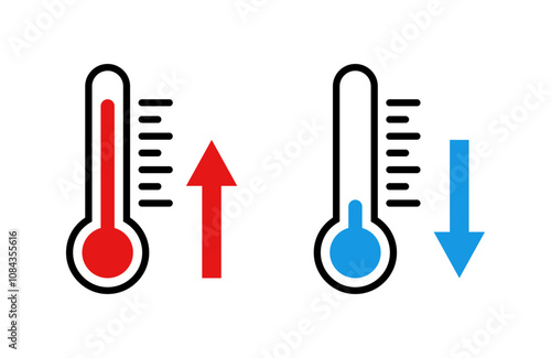 Thermometer temperature up and down icon
