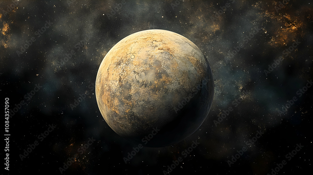 Fototapeta premium Cosmic Landscape: A Rusty Planet in Space