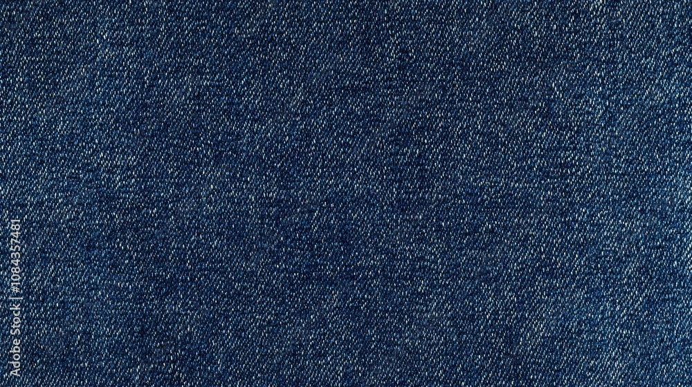 High-Resolution Zoomed-In View of Blue Denim Texture Highlighting Detailed Fibers
