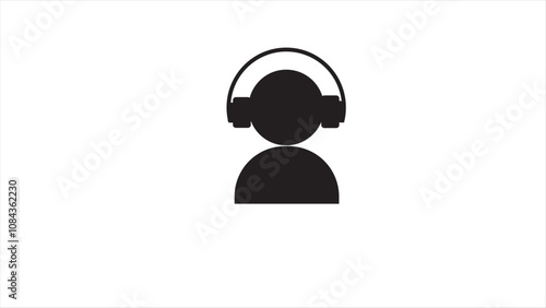 
A musical symbol that designer can use customer service support on white background.
