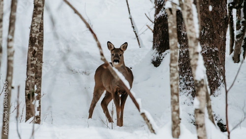 deer in snow