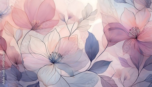Serene Pastel Floral Watercolor Art Print