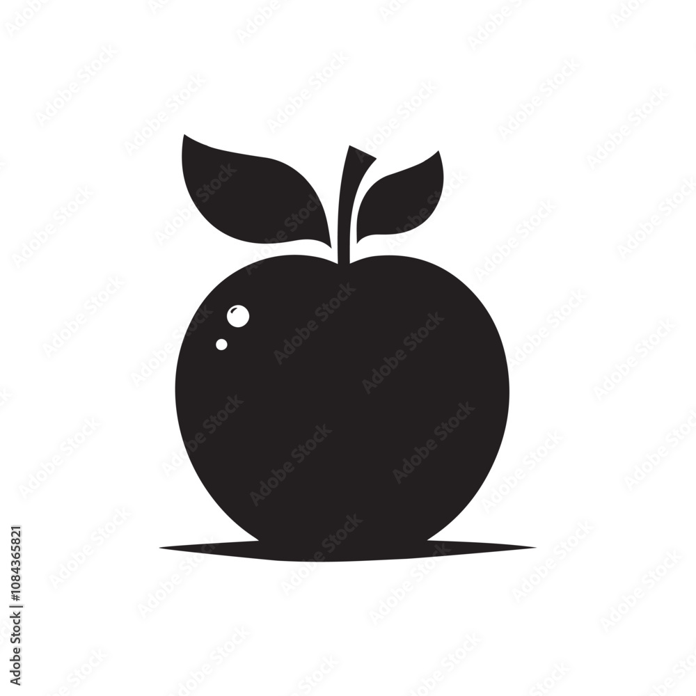 Apple fruit silhouette vector art illustration Apple fruit silhouette vector art illustration